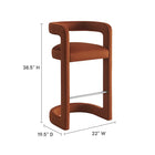 Modway - Winslow Performance Velvet Tabouret de bar - Rouille-Tissu de velours Performance