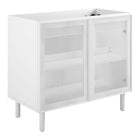 Modway - Calla 36" perforé Métal Armoire de toilette de salle de bain (lavabo non inclus) - Blanc-Portes en métal perforé