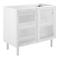 Modway - Calla 36" perforé Métal Armoire de toilette de salle de bain (lavabo non inclus) - Blanc-Portes en métal perforé
