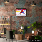 Cole Caufield Montreal Canadiens Passing Puck sur toile - Toile encadree - 31" x 22"-Sous licence officielle de la LNH et de l'AJLNH