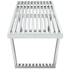 Modway - Sauna 5' Acier inoxydable Banc - Argent-Construction solide