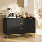 HOMCOM - Buffet 47,2 po L avec rangement - noir-Les étagères réglables dans la petite armoire personnalisent l’espace de rangement 