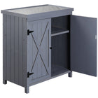 Outsunny - armoire de rangement de jardin avec dessus galvanisé et deux étagères-Range les outils de jardin et les coussins de patio
