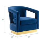 Modway - Frolick Performance Velvet Fauteuil - Marine-Tissu résistant aux taches