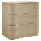 Modway - Mirae 3 tiroirs Commodeuse compacte courbe, Chêne clair brossé-Commode compacte à 3 tiroirs