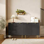 HOMCOM - Buffet 31,5 po L - noir-Conception anti-basculement pour plus de sécurité et éviter les chutes 