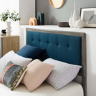Modway - Willow Bois Lit à plateforme queen avec cadre angulaire, Gray Azure-Assemblée requise