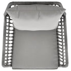 Manhattan Comfort - Ensemble moderne de patio Cannes pour 2 personnes avec table d’appoint - Gris - Lot de 3-Structure en acier enveloppée de rotin en PVC parfaite pour l'extérieur