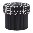 Zuo - Boto Pouf de rangement - Noir/Blanc-Garantie limitée de 3 ans