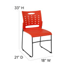 Flash Furniture - Chaise empilable orange de la série HERCULES à base traîneau d'une capacité de 881 lb avec dossier ventilé-Quantité de pile: 5