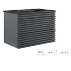 Modway - Render Fixation murale de 30" Vanette de salle de bain - Gris Noir-Conception murale