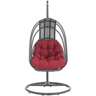 Modway - Whisk Terrasse extérieure Chaise à balançoire sans support - Rouge-Cadre robuste en acier revêtu de poudre
