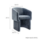 Modway - Verity Barrel Back Chenille Fauteuil à manger - Bleu ardoise-Rembourrage en mousse dense