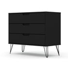 Manhattan Comfort - Rockefeller commode moderne du milieu du siècle 35,24" - noir-44,5 cm L x 89,6 cm l x 76,6 cm H
