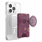 PopSockets - PopWallet+ pour MagSafe avec adaptateur Celestial Mauve-Profil fin et élégant, facile à glisser dans une poche.