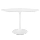 Modway - Lippa Ovale de 48 po Bois Table à manger, Blanc-Tampon feutre non marquant