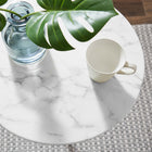 Modway - Lippa Rond de 20 po Faux marbre Table d’appoint - Or Blanc-Tampon feutre non marquant