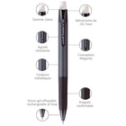 uni-ball - Stylos rétractables à gel effaçable - 0,7 mm - noir - paquet de 2-Couleur et construction du corps : Noir