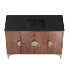 Modway - Daylight 48" Vanette de salle de bain - Noyer noir-Rangement spacieux