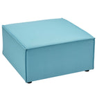 Modway - Saybrook Terrasse extérieure Rembourré Sofa-sectional ottoman in Turquoise-Cadre en métal en aluminium