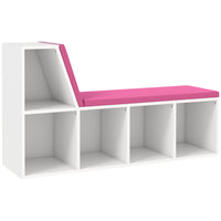 HOMCOM - Bibliothèque avec coin lecture - rose-5 compartiments ouverts pour organiser vos objets de manière ordonnée 