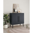 Manhattan Comfort - Jodie 31,1 po Buffet d’Appoint Style Mid-Century Modern - Gris Charbon-Recommandé pour un téléviseur jusqu'à 32 pouces