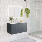 Modway - Vitality 36" Vanette de salle de bain - Gris blanc-Construction en MDF et panneau de particules