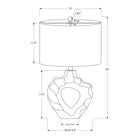Monarch Specialties - Luminaire - 25 po H Lampe De Table - Résine Crème - Abat-Jour Ivoire / Crème - Moderne-Attaché à un cordon transparent de 5 pieds, placez cette lampe polyvalente sur une table d'appoint, une table de nuit ou une table de chevet pour une source d'éclairage à la mode