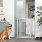 PawHut - Porte pour chien 30"-41" avec petite porte et kit d'extension - 37" H-Options de fixation par pression ou perçage