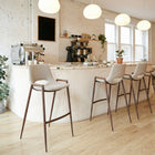 Zuo - Desi Tabouret de bar - Beige/Noyer - Ensemble de 2-Assemblage requis