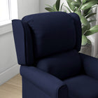 HOMCOM - Fauteuil de massage inclinable avec repose-pieds - bleu-Le coussin de dossier rempli de coton synthétique offre un soutien moelleux 