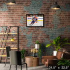 Wayne Gretzky 20x29 Oilers Action-H - Toile encadree - 31" x 22"-Sous licence officielle de la LNH et de l'AJLNH