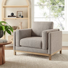 Modway - Roscoe Tissu Fauteuil - Étain-Cadre en bois vieilli séché au four