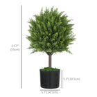 HOMCOM - Plantes artificielles décoratives 21,7 po H pour la maison - vert-Le pot de pépinière solide assure une base stable 