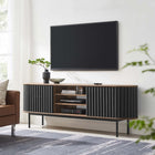 Modway - Fortitude 71 po Meuble TV, Noir noyer-Pattes métalliques