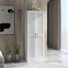 HOMCOM - Armoire de rangement avec étagères - blanc-Une étagère réglable offre des options de rangement polyvalentes 