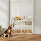 PawHut - Porte pour chien extra large 30" - 45" avec système de verrouillage double - Blanc-Peut être ouverte d'une seule main – appuyez et soulevez le bouton