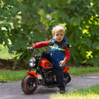 Aosom - moto électrique pour enfants 6v avec démarrage par bouton unique - rouge-Le phare assure que l'aube et le crépuscule seront éclairés et sécurisés 