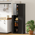 HOMCOM - Armoire de garde-manger 64 po avec étagères réglables - noir-Huit porte-rangements sur la porte offrent un accès facile aux épices, maximisant efficacement votre espace de rangement 