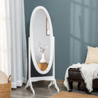 HOMCOM - Miroir pleine longueur - 18,9 po l x 57,9 po H - blanc-Cadre en MDF solide et durable, parfait comme élément principal de votre mobilier 