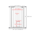 PawHut - Barrière pour animaux 41" avec porte de passage - Blanc-Cadre solide en acier peint avec une surface traitée sans plomb pour plus de sécurité