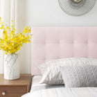 Modway - Lily Biscuit Touffé Performance Velvet Tête de lit jumelée, Rose-Hauteur ajustable de 45 » à 52,5 »