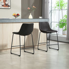 HOMCOM - Tabourets de bar hauteur comptoir avec dossier - brun foncé - paquet de 2-Patins en plastique protégeant à la fois le sol et les pieds du tabouret 
