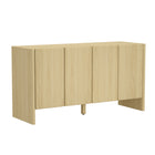Manhattan Comfort - Buffet moderne Linda 60" à 4 portes - Chêne naturel-Recommandé pour un téléviseur jusqu'à 70 pouces