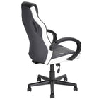 FurnitureR - Fauteuil de jeu pivotant, cuir PU, dossier élevé, blanc-Siège et bras rembourrés pour un confort tout au long de la journé
