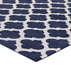 Modway - Lida Treillis marocain Tapis de comédie 8 pi l x 10 pi L - Marine et Ivoire-Microfibre 100% polyester