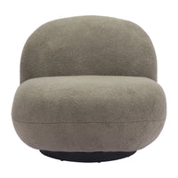 Zuo - Myanmar Fauteuil d’appoint - Vert olive-Tissu style mouton bouclé
