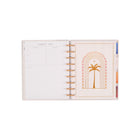 The Happy Planner - Planificateur daté format classique 2026–2027 à reliure à disques - 9-3/4 po x 5-5/16 po - Palmiers rêveurs ivoire-Comprend 3 mois bonus, un signet et des autocollants