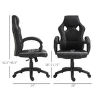 HOMCOM - Chaise de bureau style voiture de course-Base robuste à 5 branches avec vérin à gaz, supporte jusqu’à 264 lb (120 kg)