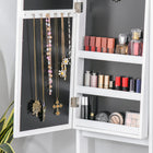HOMCOM - Armoire à bijoux éclairée avec miroir et 16 leds - 14,25 po L x 11,75 po l x 53,5 po H - blanc-Assemblage facile requis 